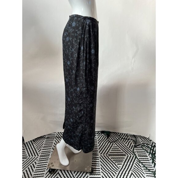 Old Navy Womens Black & Blue Floral Rayon Maxi Skirt Size 4 - Picture 10 of 16